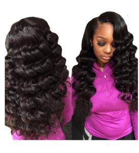 Wholesale Three Part 100 Peruvian Virgin Remy Hair Loose Wave Weave Natural Color from china suppliers