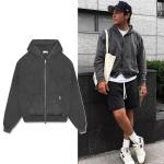 Breathable Custom Logo Men's 100% Cotton Hoodie French Terry Zipper Up Oversized
