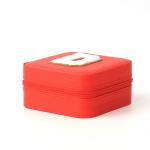 Portable Small Leather Red Jewelry Storage Box Overall Display