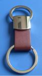 New popular brown leather key holder with promotional leather key Rings
