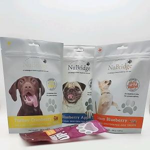 Wholesale CMYK Print Resealable Paper Pouches Tear Notch Dog Treat Packaging from china suppliers