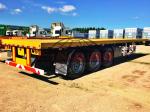Container 48 FT Flatbed Trailer , Standard FUWA Tri Axle Flatbed Trailer