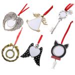 Sublimation Christmas Key Pendant Blanks Snowflake Ornament Metal Christmas
