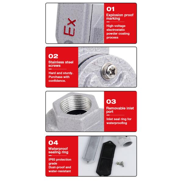 DN15 20 25 32 50 Three-Way Straight-Through Four-Way Elbow Threading Explosion-proof Threading Box