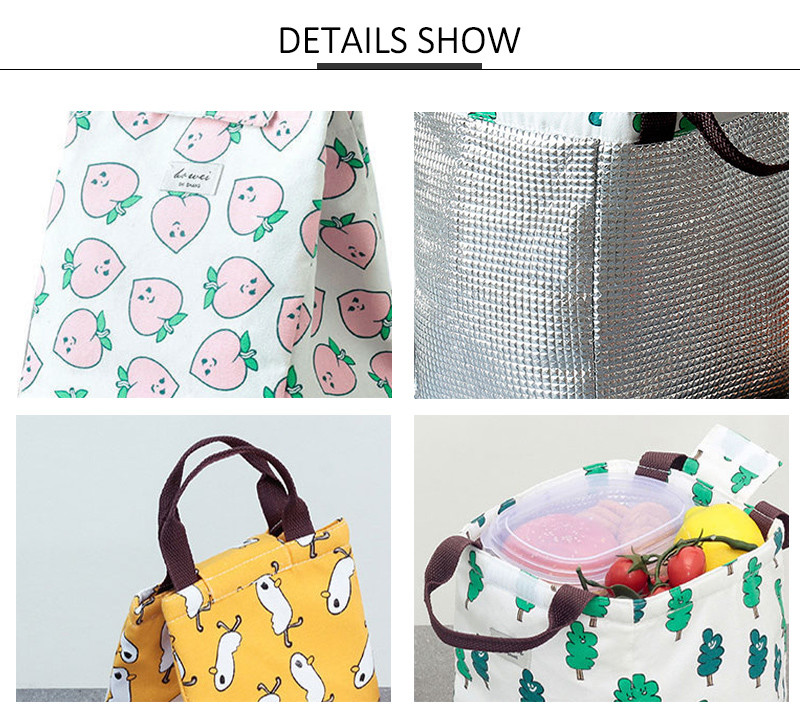 L19*D17cm Silk Printing Insulated Lunch Cooler Bags