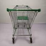 PU Wheels Grocery Shopping Trolley 210L Metal Shopping Cart With Beverage