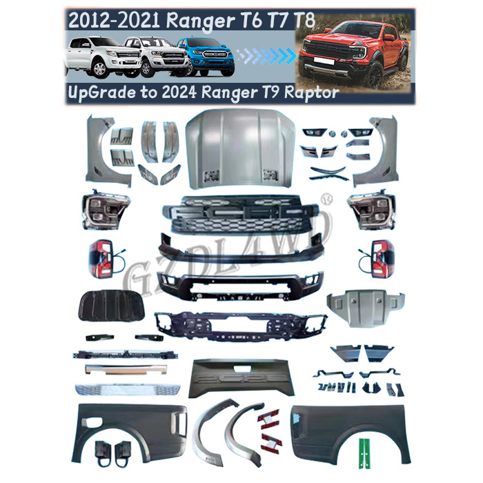 High Durability Auto Body Kit Update Car Bumpers For Ranger 12-21 Upgrade To T9 Raptor Car Bodykit