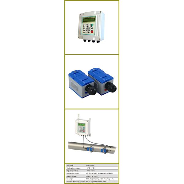 Wall Mounted Digital Ultrasonic Flow Meter DN80-DN200 4-20mA Relay Alarms Ultrasonic Depth Sensor