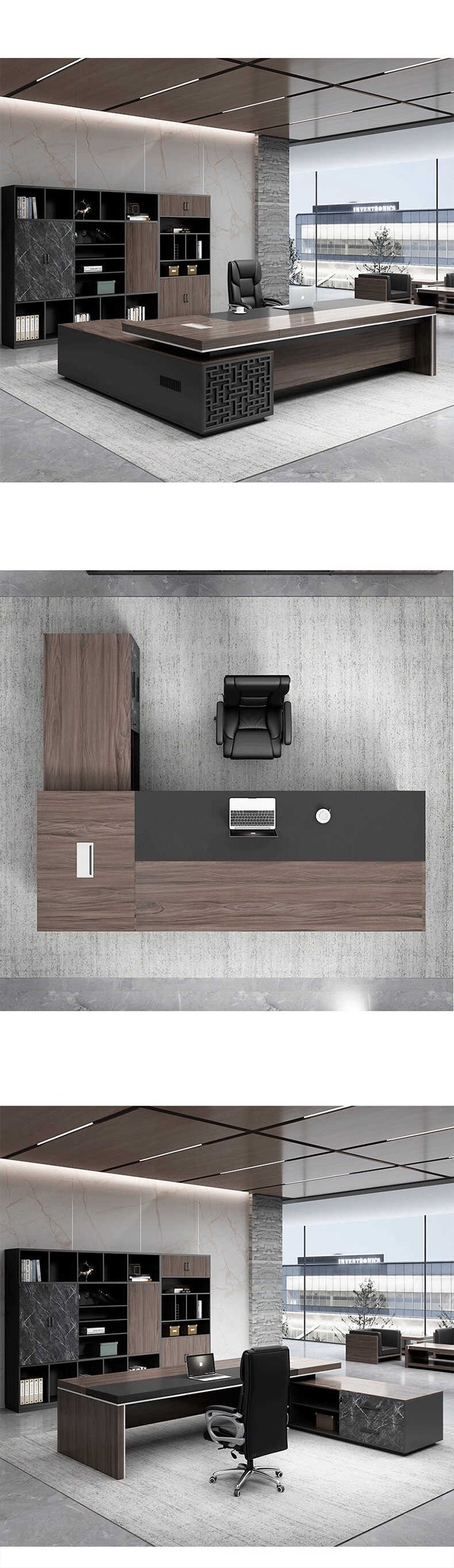 Stylish Boss Desk Manager Office Desk and Chair Combination for Commercial Furniture