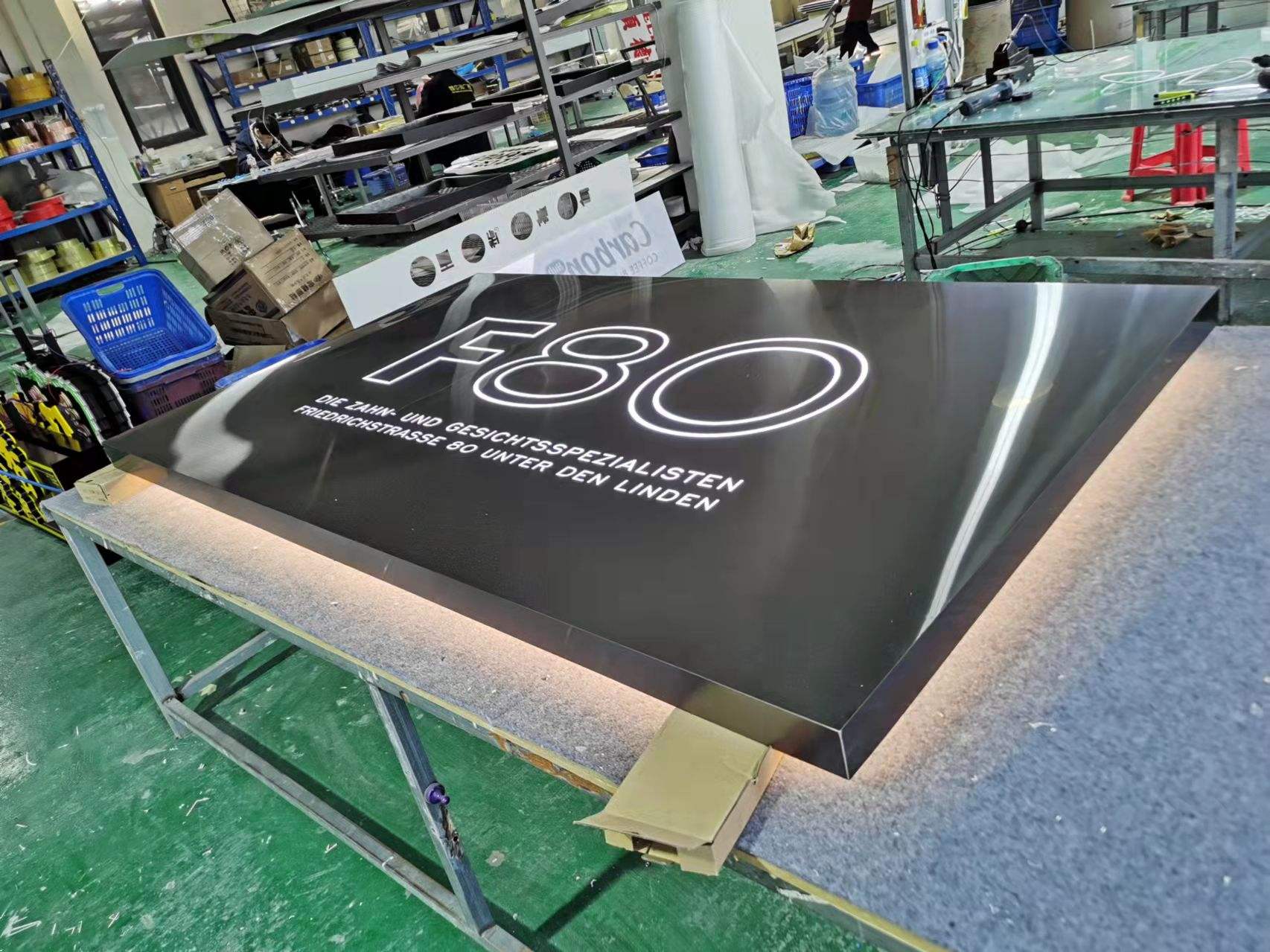 Hot Selling Storefront Display High Quality Stainless Steel Hollow Out LED Light Box