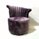 popular new design velvet fabric round upholstery single seat lounge chair for