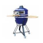 Blue Color Outdoor Cermaic Bbq Grill 21 Inch Large Kamado Grills with pizza oven