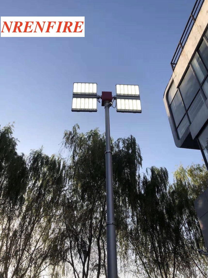 9m vertical mount pneumatic telescopic mast lighting tower 4x300W LED mounted