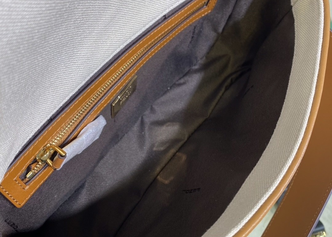 Women F Letters Pattern Denim Baguette Bag Embroidery Series
