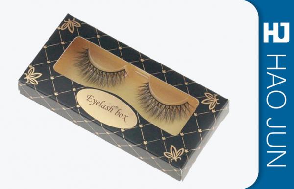 Quality Book Style Cosmetic Paper Boxes Custom Eyelash Boxes With PVC Window for sale