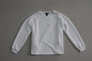 Wholesale 83% Polyester Womens White Crew Neck Sweatshirt Jacquard Design from china suppliers