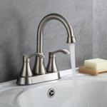 4'' Nickel Golden Centerset Bathroom Faucet Lever Handle Widespread Sink Faucets