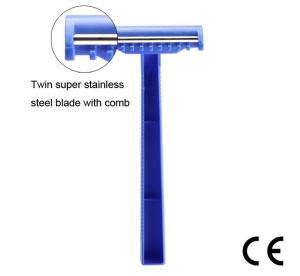 Wholesale High Quality Stainless Steel Sharp Shaver Plastic Handle Popular Disposable Shaving Medical Razors from china suppliers