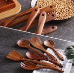 acacia Wooden Cooking Utensil Set Non Toxic Wooden Spatula For Nonstick