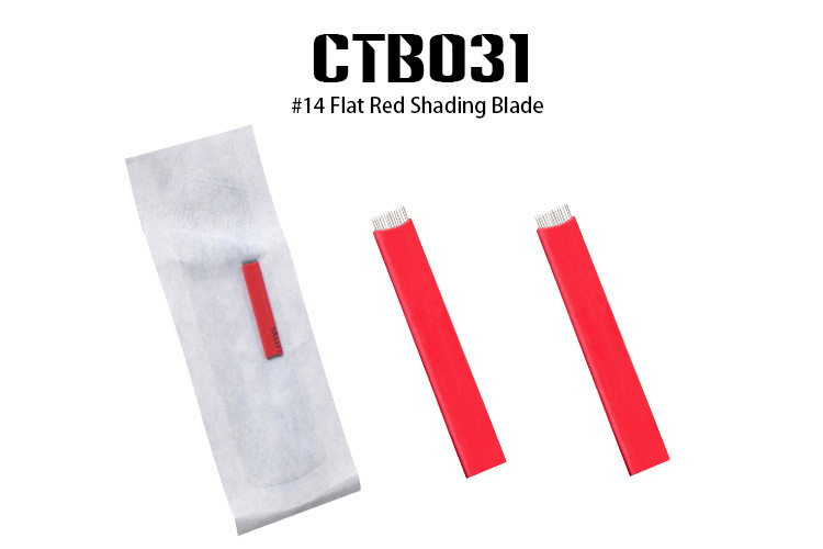 Red Color #14 Flat Red Shading Blade for Microblading Ombre Eyebrow Tattoo