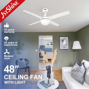Wholesale 230V 50HZ OEM 4 Iron Blades Dimmable Remote LED Ceiling Fan Light from china suppliers