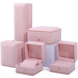 Wholesale Rectangle Pink Jewelry Box for Custom Logo Packaging of Bracelets Necklaces and Rings from china suppliers