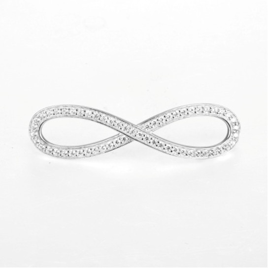 Cubic Zirconia Sterling Silver Eternity Bracelet 13cm Silpada