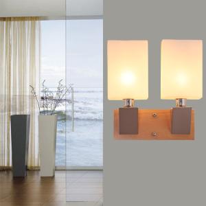 Wholesale Satin Nickel finish 100-240v Japanese style wood lighting fixture natural wood wall lamp from china suppliers