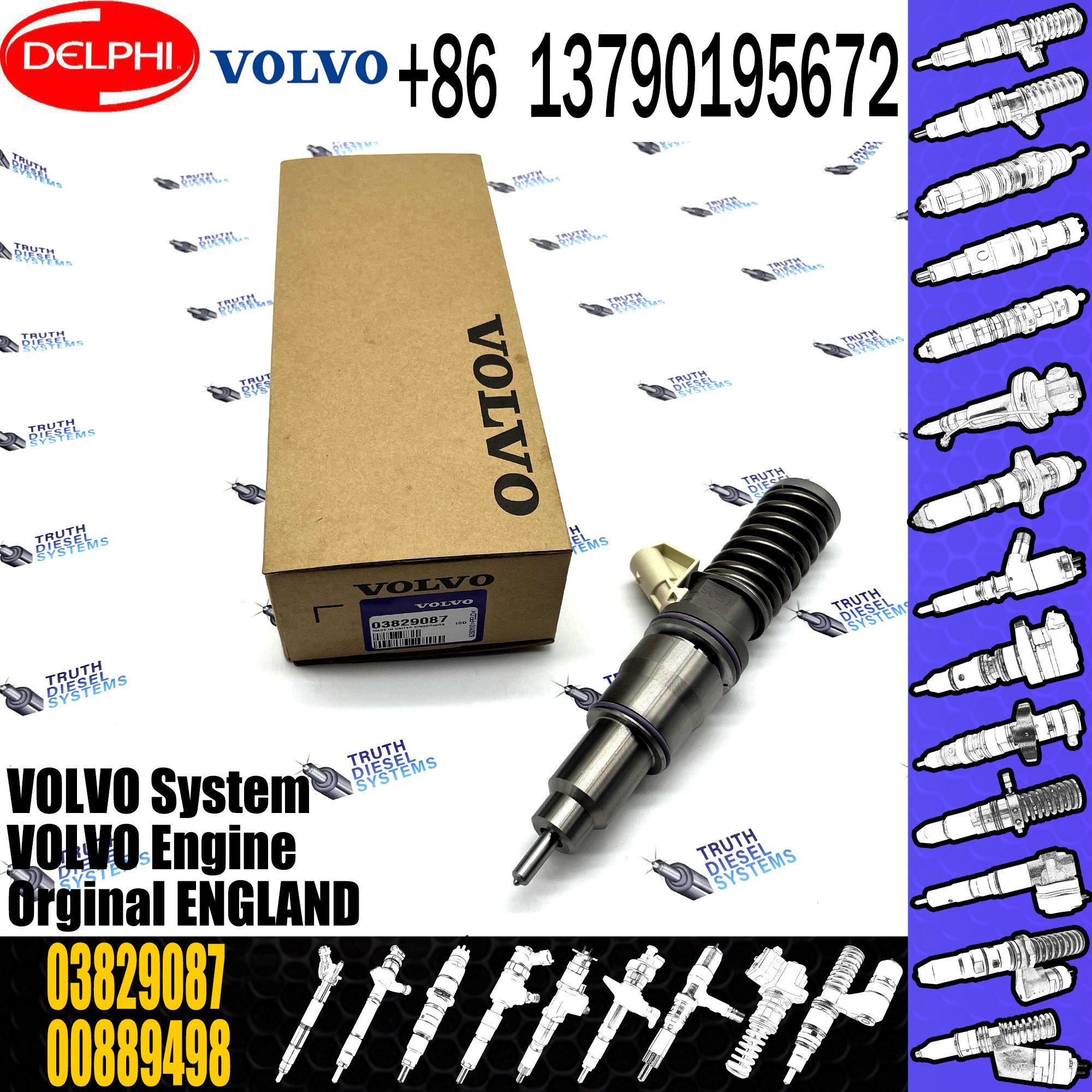 Common Rail Fuel Injector BEBE4C08001 3829087 03829087 for 16 LITRE INDUSTRIAL