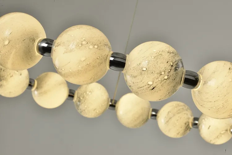 100V To 277V Indoor Modern Circular Ring Chandelier Pearl Necklace Chandelier