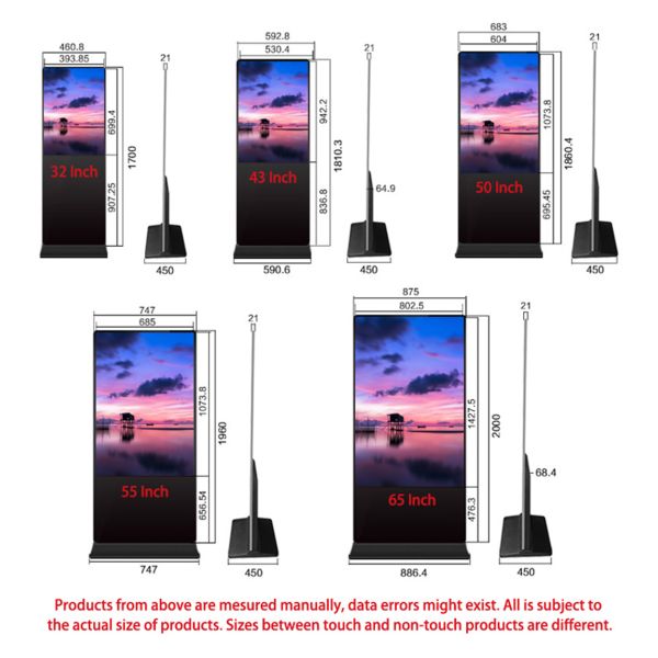 43-Inch Interactive Touch Floor-Standing Digital Signage | IPS Panel for Retail Store & Shopping Mall