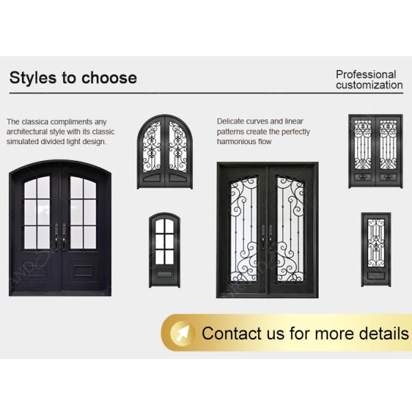 Modern Villa Residential Main Entrance Exterior Glass Steel Wrought Iron Pivot Doors Front Entry Doors