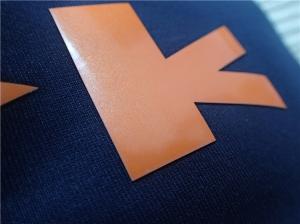 Wholesale Custom Shiny Orange TPU Iron On Clothing Patches , Heat Transfer Shoe Label from china suppliers