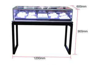 Wholesale Simple Countertop Jewelry Display Cases , Black Metal Glass Display Cases from china suppliers