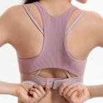 XL Fitness 75% Nylon Gather Training Yoga Vest Rib Women Lingerie