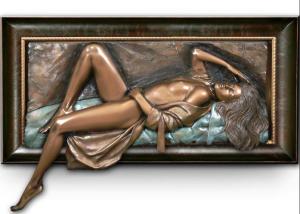 Wholesale Woman Relaxing Bronze Relief Sculpture Decorative OEM / ODM Acceptable from china suppliers
