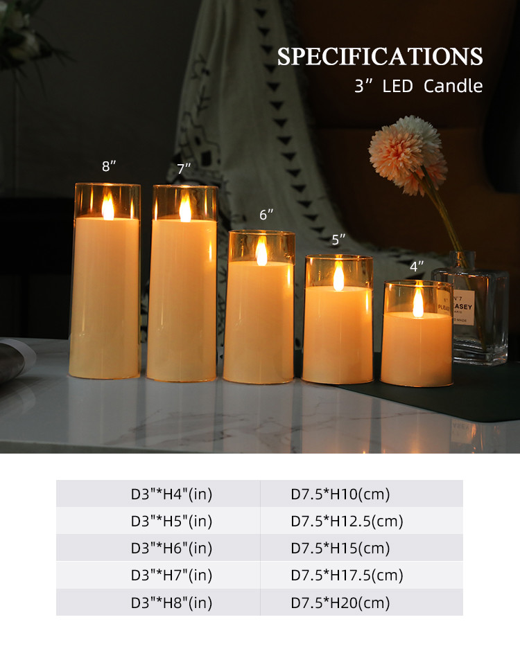 Pillar LED Candle Electronic Candles With Remote Control Battery Powered Flameless Lighting Flickering