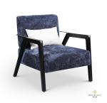 SS Frame Oak Solid Wood Base Hotel Leisure Chair High Density Foam