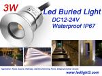 3W LED Buried Underground lighting DC12-24V IP67 Waterproof Outdoor landscape