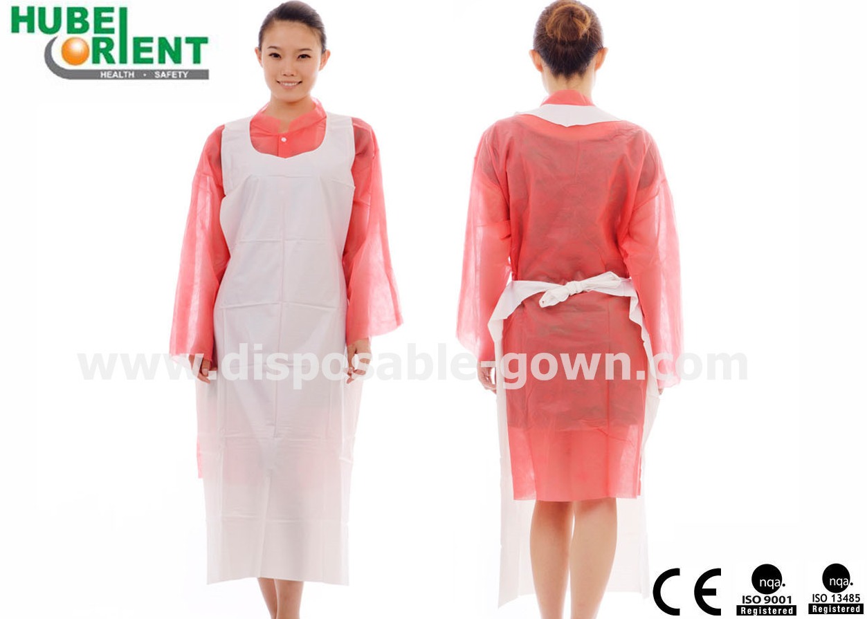 Disposable Aprons Waterproof Oil Proof PE Plastic Sleeveless Aprons