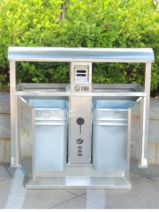 Wholesale Silver Sustainable 1m Height Recycling Garbage Bins from china suppliers