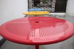 Street Furniture Gavin Park Steel Round Table With Benches Rustproof Outdoor