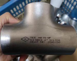 Wholesale Duplex Stainless Steel Butt Weld Fittings UNS S31803 BW Equal Tee from china suppliers
