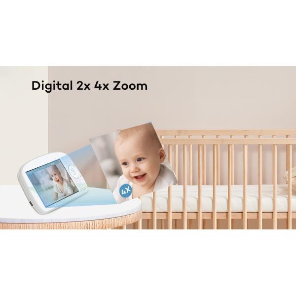 5.5 Inch Full HD Baby Monitor with Pan Tilt Night Vision and Two-Way Audio