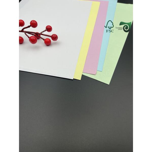 FSC 8.5" 14" Blank Carbonless NCR Paper White CB Yellow CF 75gsm 78gsm Black Image