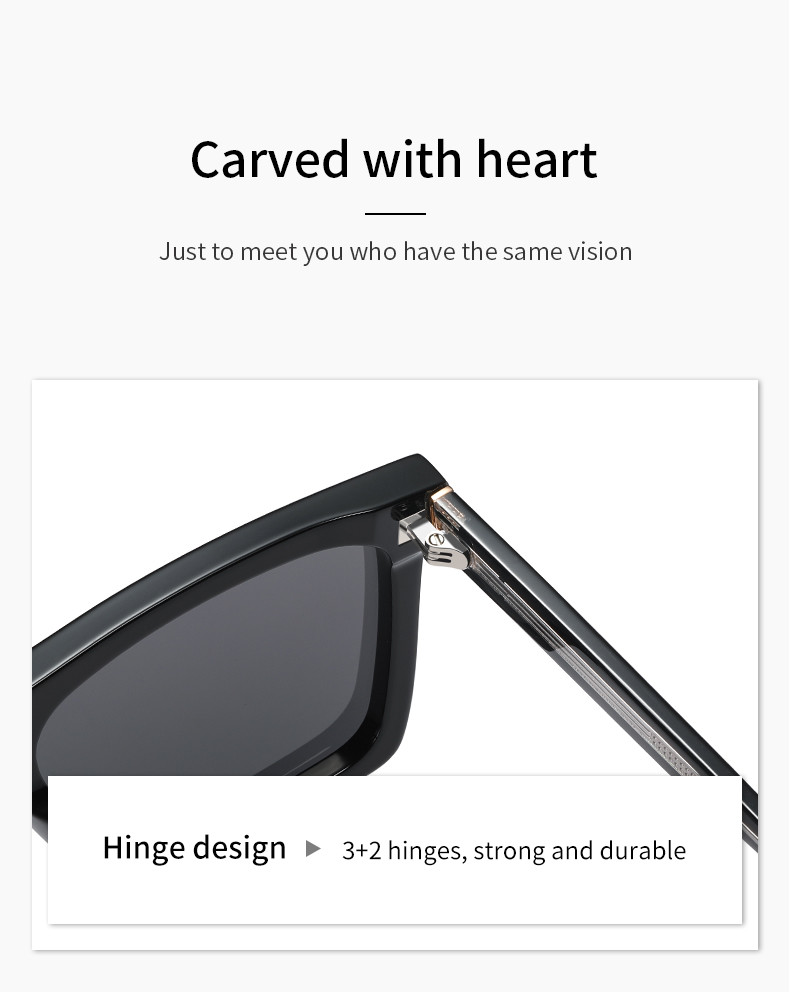 OEM ODM Square Acetate Sunglasses Unisex Men TAC Polarized