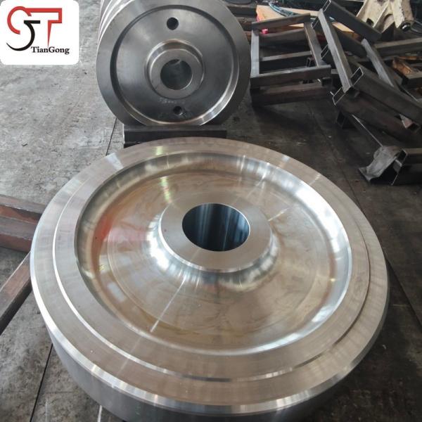 Open Die Forged Steel Crane Port Machinery Wheels For High Load Industrial