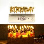Birthday Paper Fans Banner Confetti Balloon Fireworks Golden Cupcake Topper For
