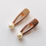 Gold small metal hair clips for thick hair clutcher Geometric pearl hair claw 5