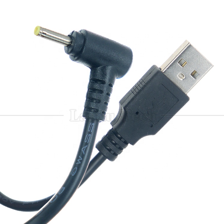 90 Degree Right Angle USB A Male to DC 2.5x0.7mm Barrel Jack Male Charger Cable for Tablet Router